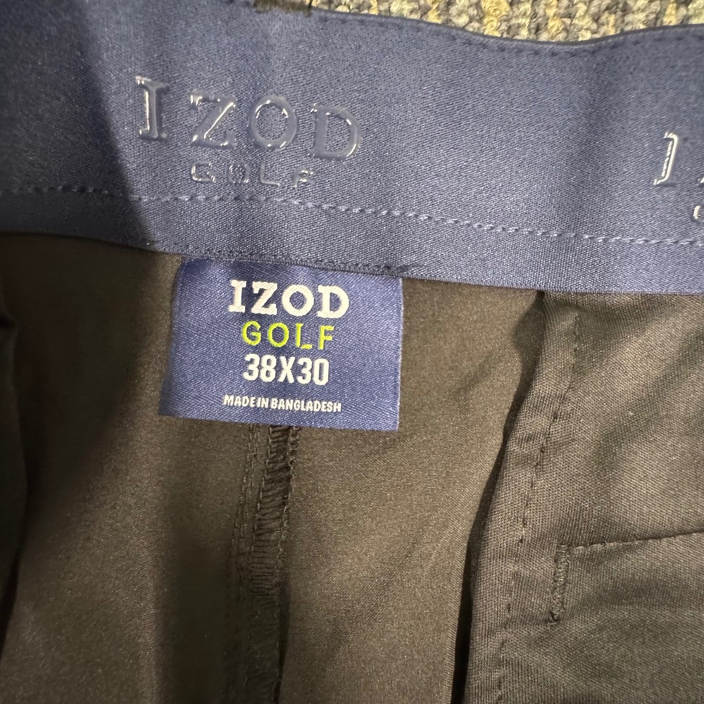 IZOD Golf Swingflex Pants Mens 38x30 Black New Straight Fit 4-Way Stretch UPF-40 - Picture 4 of 10